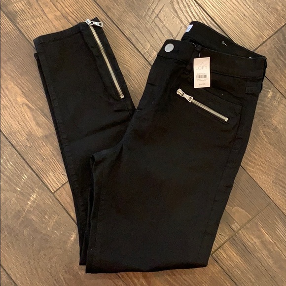 LOFT Denim - NWT Loft Modern Skinny Black Moto Jeans
